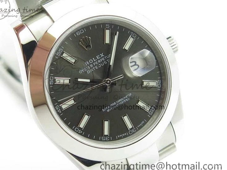 0511 DateJust 41mm 126300 SS Noob 1:1 Best Edition Gray Dial Stick Markers On SS Bracelet A Sustainable 3598